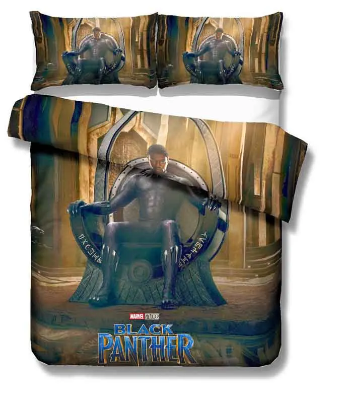 Черная пантера Marvel супергерой Комплект постельного белья пододеяльник одеяло комплект постельного белья s 13 размер США AU GB одеяла постельное белье - Цвет: 4