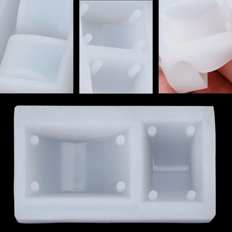 

Rectangle Silicone DIY Mold Bracelet Pendant Jewellery Making Mould Resin Hole 4.7x2.7x1.7cm