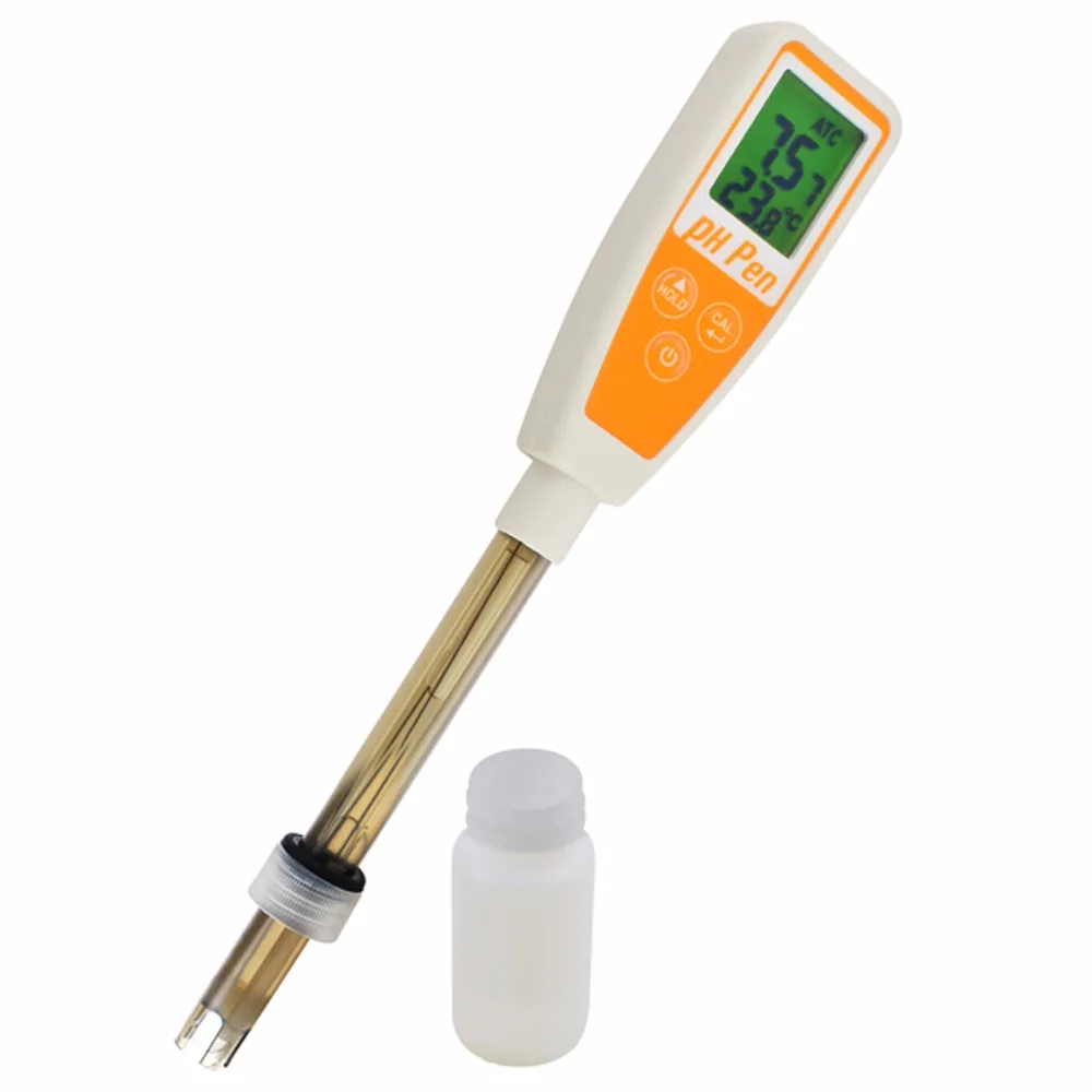 

0.00~14.00 pH Range Pen type 12cm Probe pH Temperature ATC Self Calibration Meter Water Quality Tester Laboratory Aquarium Pool