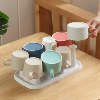 

PP Kitchen Storage Rack Mug Coffee Cups Drying Rack Holder Desktop Glass Drain Hanger Stand Organizer