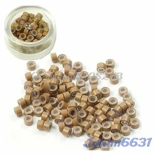 100 шт Силиконовые микро-кольца перо волосы для наращивания Обжимные бусины хаки# Y207E# Лидер продаж