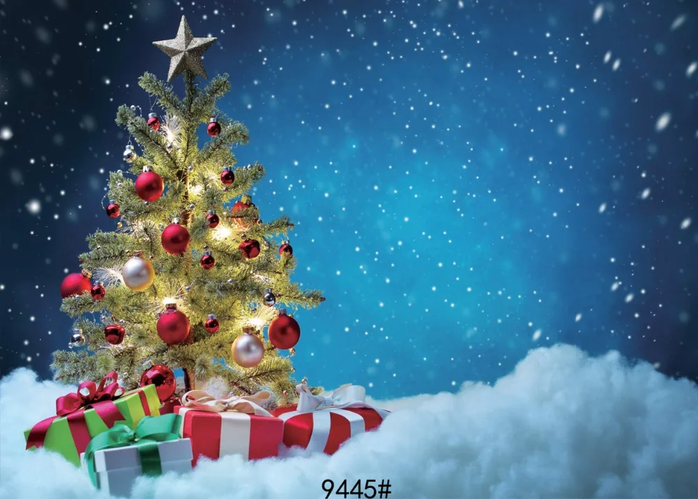 Christmas tree background 7x5ft snow Photography backdrops Photo
