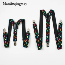 Mantieqingway красочные Подтяжки для женщин для папы и комплекты для мальчиков ребенок пояс подтяжки ВЗРОСЛЫЕ и детские Подтяжки для женщин Y назад кожаный ремень