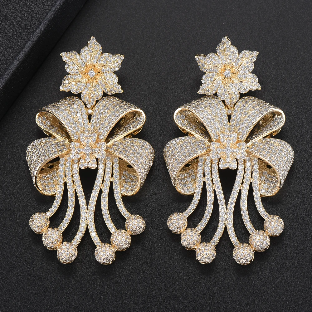 Missvikki Богемия Стиль многоцветный Цирконий бантом Серьги Pendientes ...