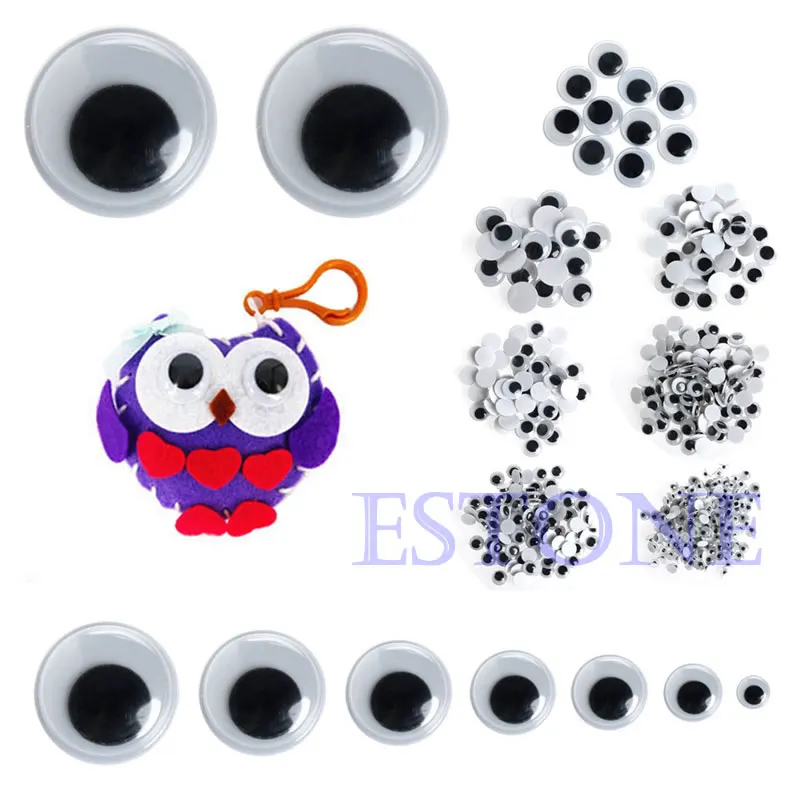 

520PCS 6-20mm Wiggly Wobbly Googly Eyes Self-adhesive Scrapbooking Crafts Doll Accessories