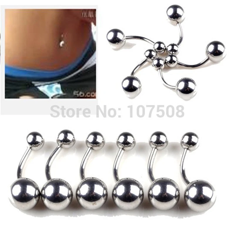 Wholesale 10Pcs Sliver Ball Belly Navel Button Bar Ring Barbell Body