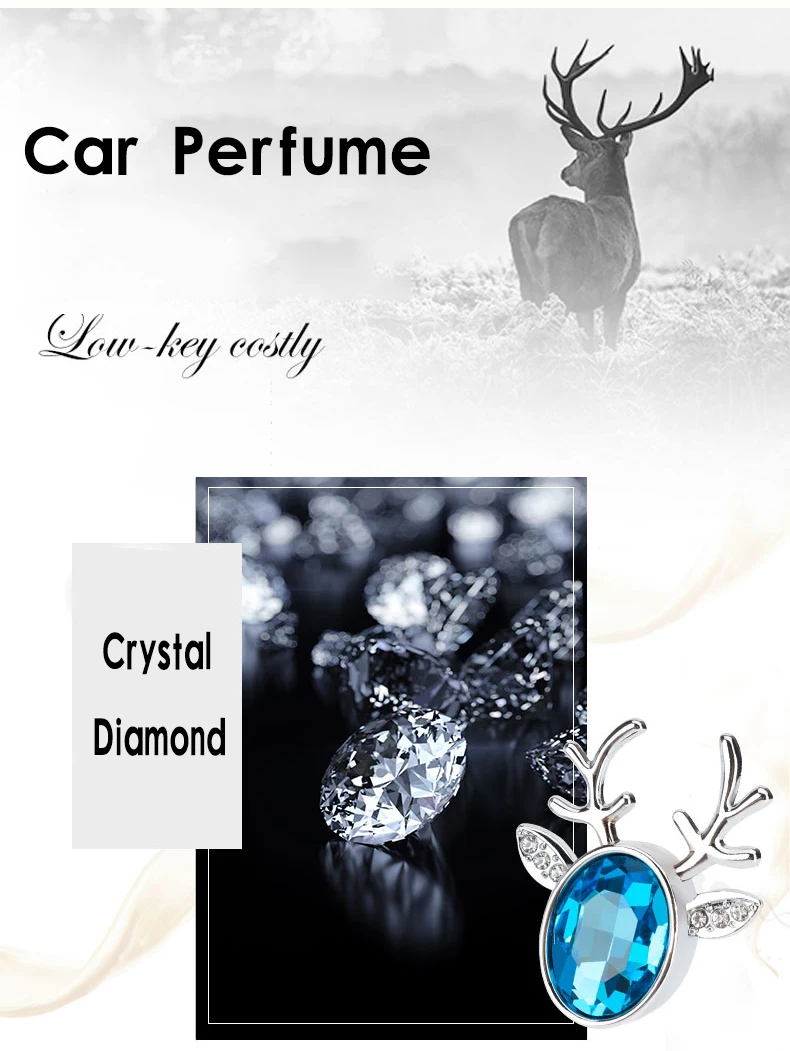 Prémio de Purificadores de ar do Carro de Cristal Acessórios do Carro Perfume Tomada Acessórios Decorativos Veados Fino Clipe Mulheres Meninas 8 veados fino clipe mulheres meninas mulheres acessórios do carro