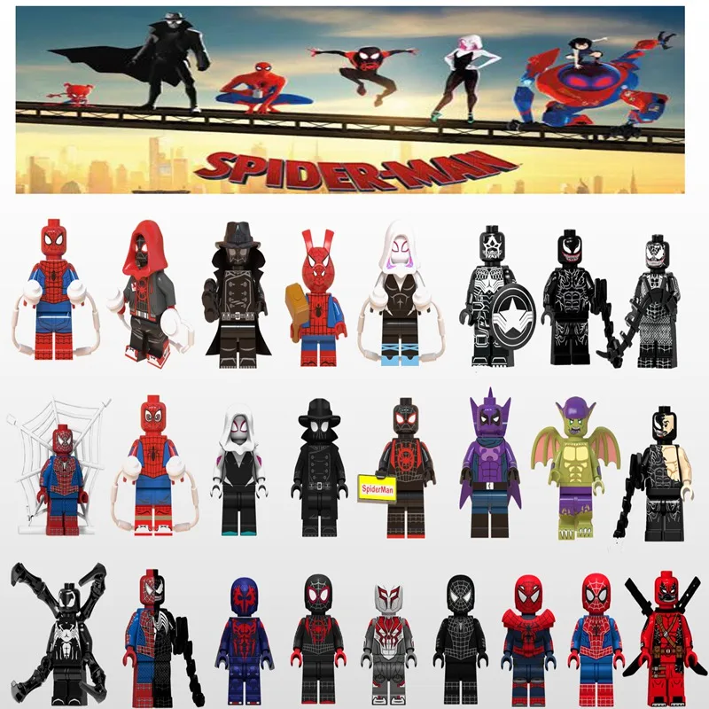 

20PCS/lot Legoings Spiderman Super Hero Avengers 4 endgame Spider Gwen Building Blocks Figure toys for children gifts education