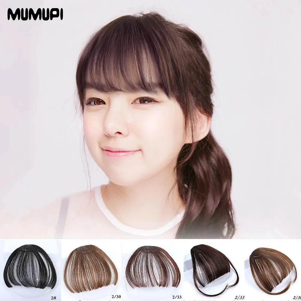 

MUMUPI Air Bangs Clip In Hair Extensions Bangs Women Front Neat Bangs Fringe Hair Bangs with Hair headwear