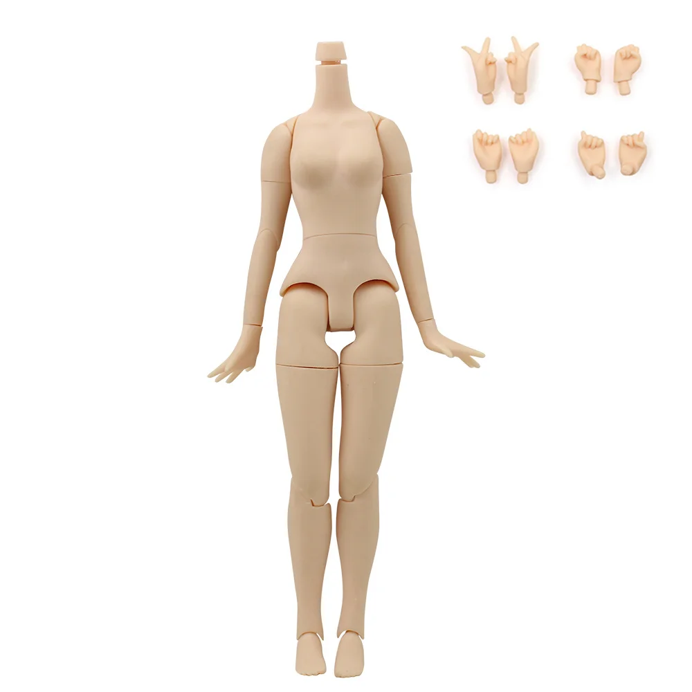 Шарнирное тело 21 см для 1/6 Blyth кукла с большой грудью с кожей тела подходит для DIY изменить тело игрушки - Цвет: Body A with Hand B