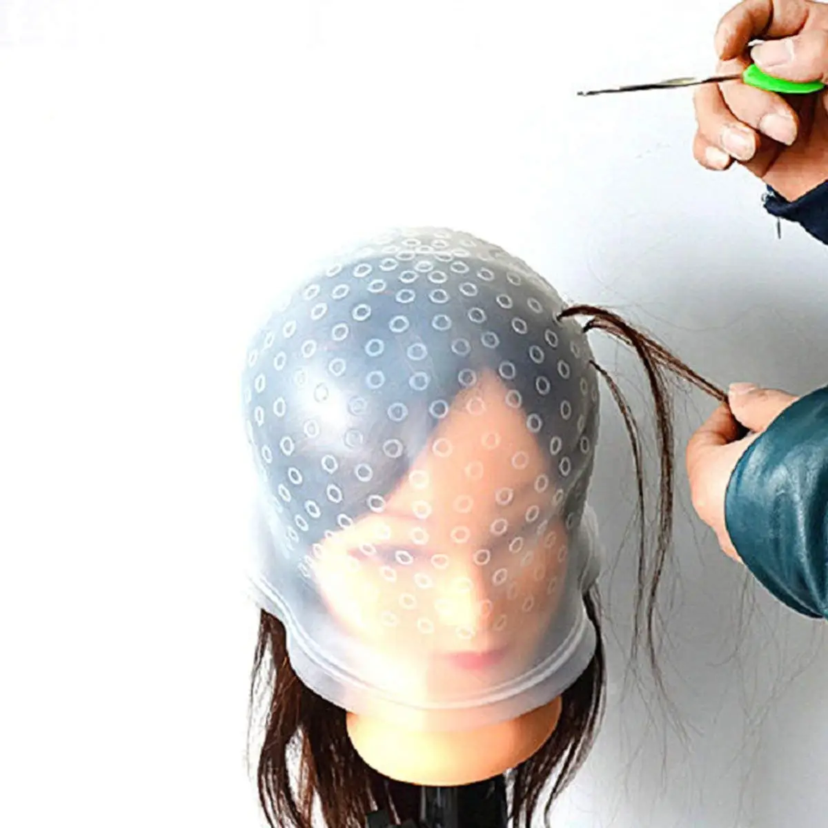 Профессиональная парикмахерская силиконовые парикмахерские шапочка для мелирования глазурь плетения волос инструменты и металлический