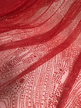 

Pretty design glued Glitter Fabric Cyndi-1011186 Shinning glitter for Party or wedding Dress