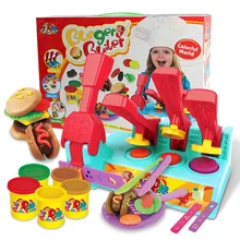 Burger Builder Цвет глины тесто DIY Handmake комплект гончарная глина Playdough Игрушечные лошадки подарок для детей