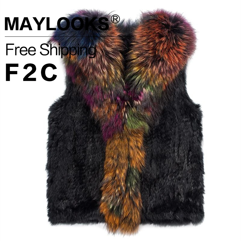 2017 font b Women s b font Natural Real Rabbit Fur Vest Short Coat font b