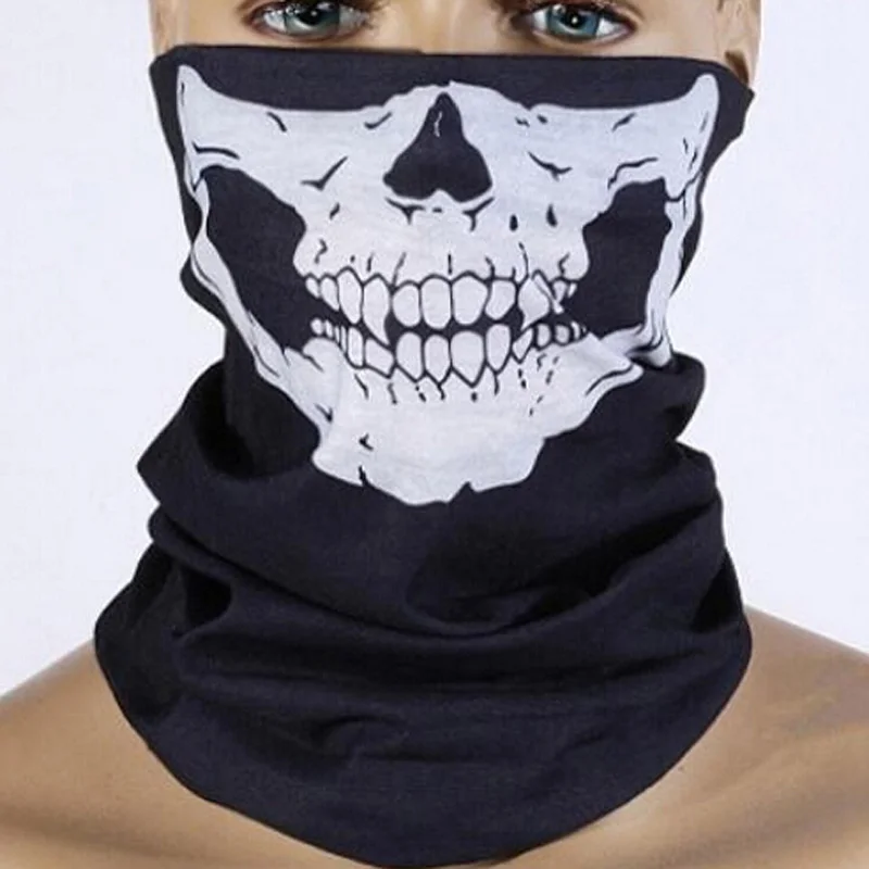 

Halloween Cosplay Festival Black Skull Masks Outdoor Bicycle Multi Scarf Half Face Mask Ghost Scarf Neck Warmer Skull Party Mask