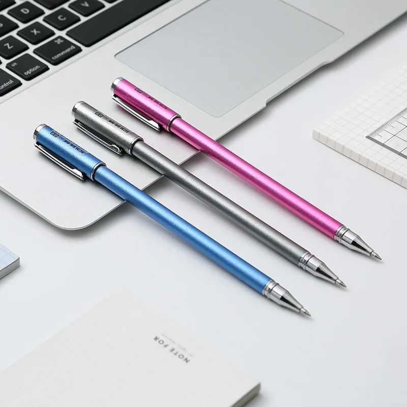 

SCM Metal Gel Pen Matte Pen 0.5mm Signature Pen Carbon Office Student Pen Black 1PCS