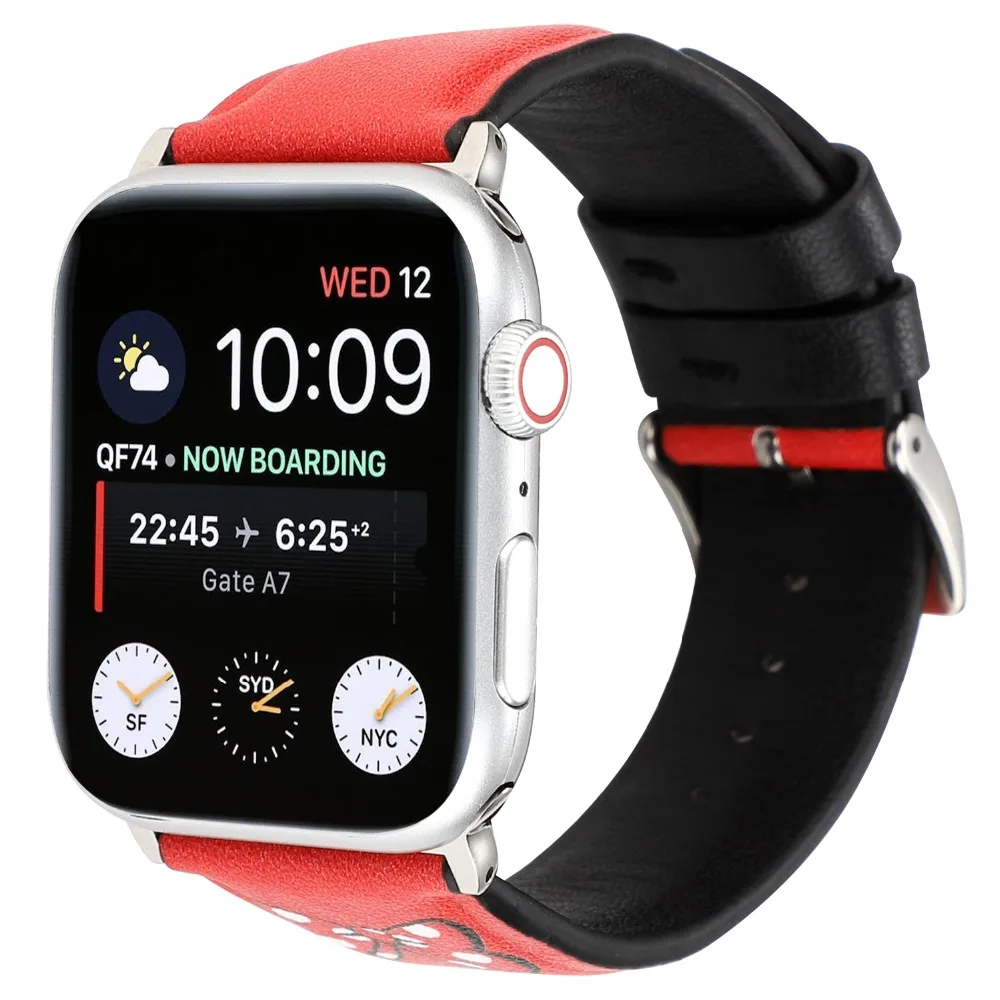 YUKIRIN Dots Minnie Mickey Kitty Cat ремешок из натуральной кожи для Apple Watch Series 4 3 2 1 ремешок для iWatch 38 42 мм 40 44 мм мышь