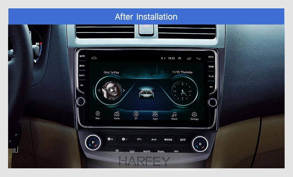 Perfect Harfey Android 8.1 10.1 inch HD Touchscreen Car Radio For Honda Accord 7 2003-2007 GPS Bluetooth Head unit car multimedia player 2