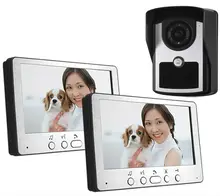 Freeship de Dhl 700TVL 7 “TFT Intercomunicador Video Atado Con Alambre Timbre Impermeable Puerta De La Cámara de Vídeo Del Teléfono de Intercomunicación para la Casa