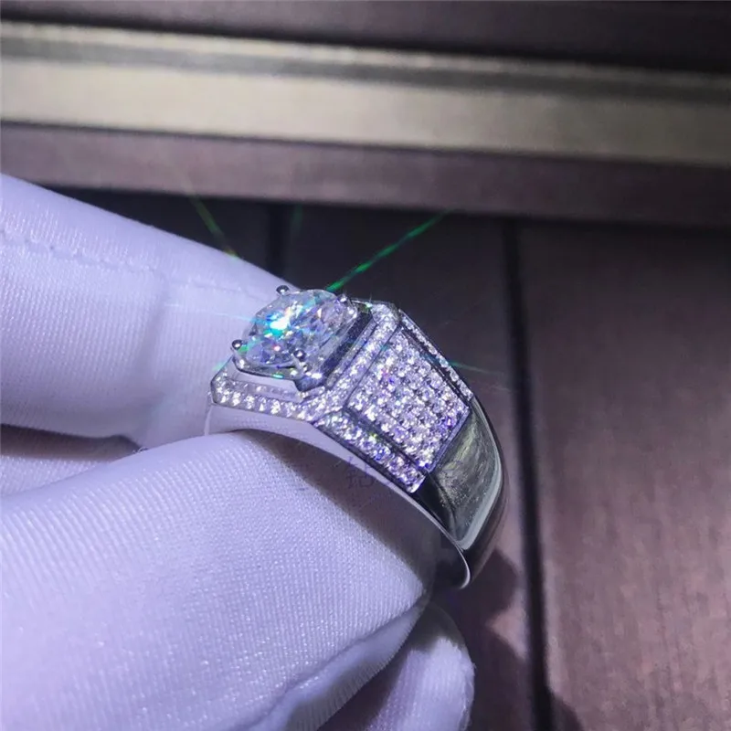 Choucong solitaire мужское кольцо 3ct AAAAA cz 925 пробы Серебряное обручальное кольцо кольца для мужчин ювелирный подарок на палец