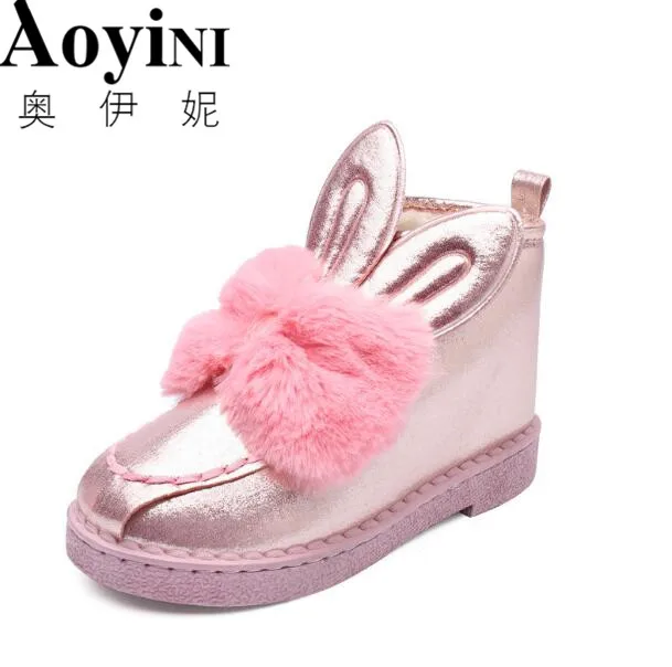 

2018 Classic Women Boots Rabbit ears Sequined Faux Fur Comfortable Warm Australia Boots Fashion Women Snow Boots Winter Shoes