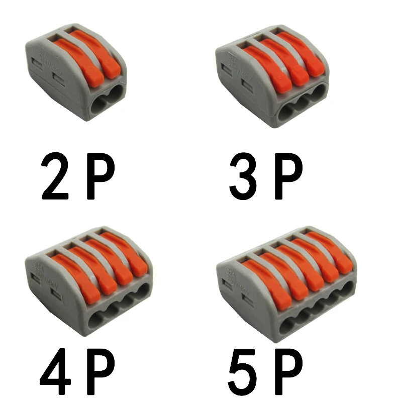 2/10/20 шт. компактный проводной разъем проводки PCT-222 212/213/215 универсальный разъем, клемма блока винторезный станок сплиттер SPL-2/SPL-3