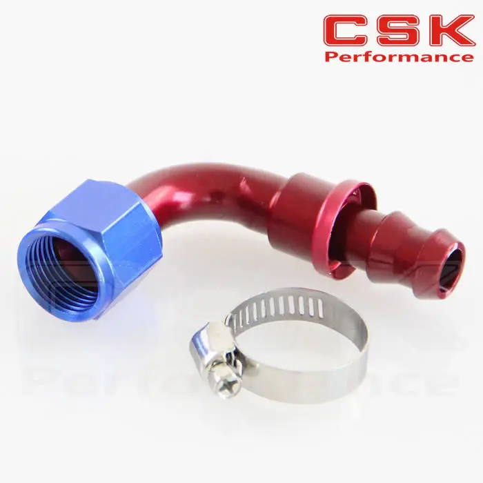 AN 8 90 Degree Push On Oil Fuel Line Hose End Fittingin Fuel Supply & Treatment from