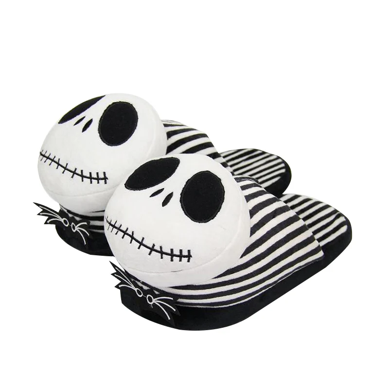 Плюшевые тапочки Jack Skellington для дома зимние женщин и мужчин мягкие игрушки 28 см 2