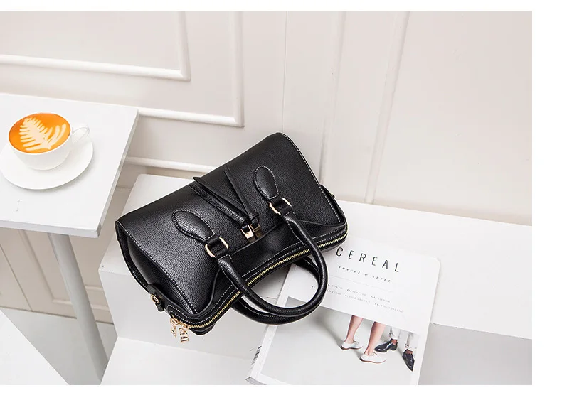 Women Pebbled Genuine Leather Handbag Women's Fashion Boston Shoulder bag Female Solid Tote Cowhide Crossbody Top-Handle Satchel (5)