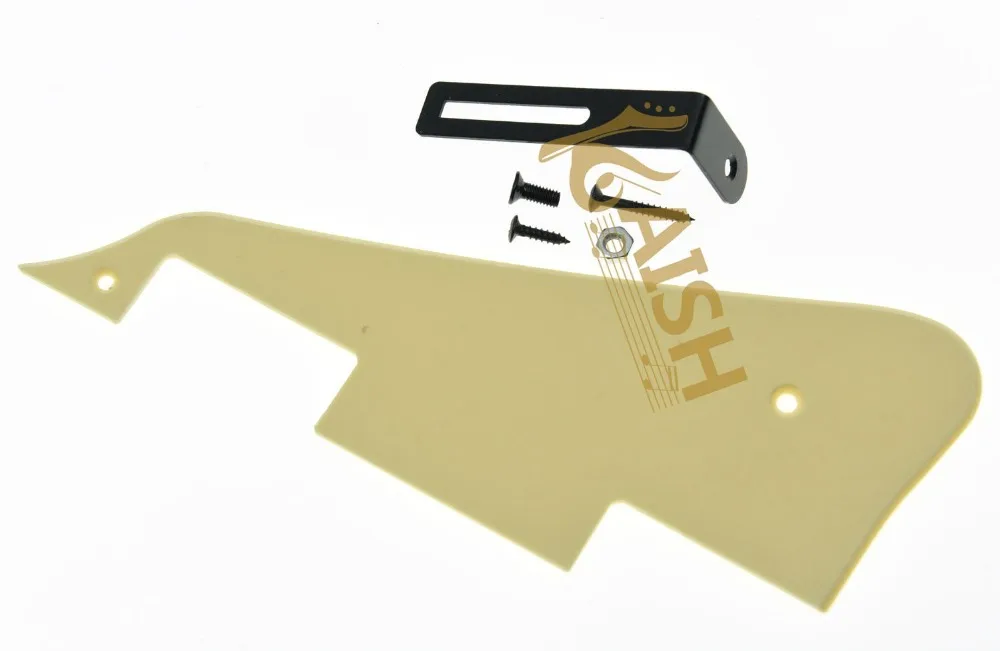 

Cream 1 Ply LP Guitar Pickguard Scratch Plate with Black Bracket Fits LP