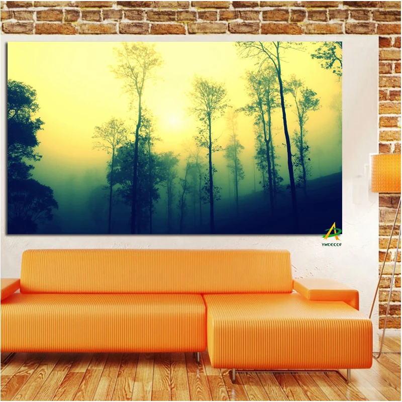 

YWDECOR Mountain Misty Morning Canvas Painting Art picture Digital Print on canvas Wall Art Modern Room Living Home Decor Poster