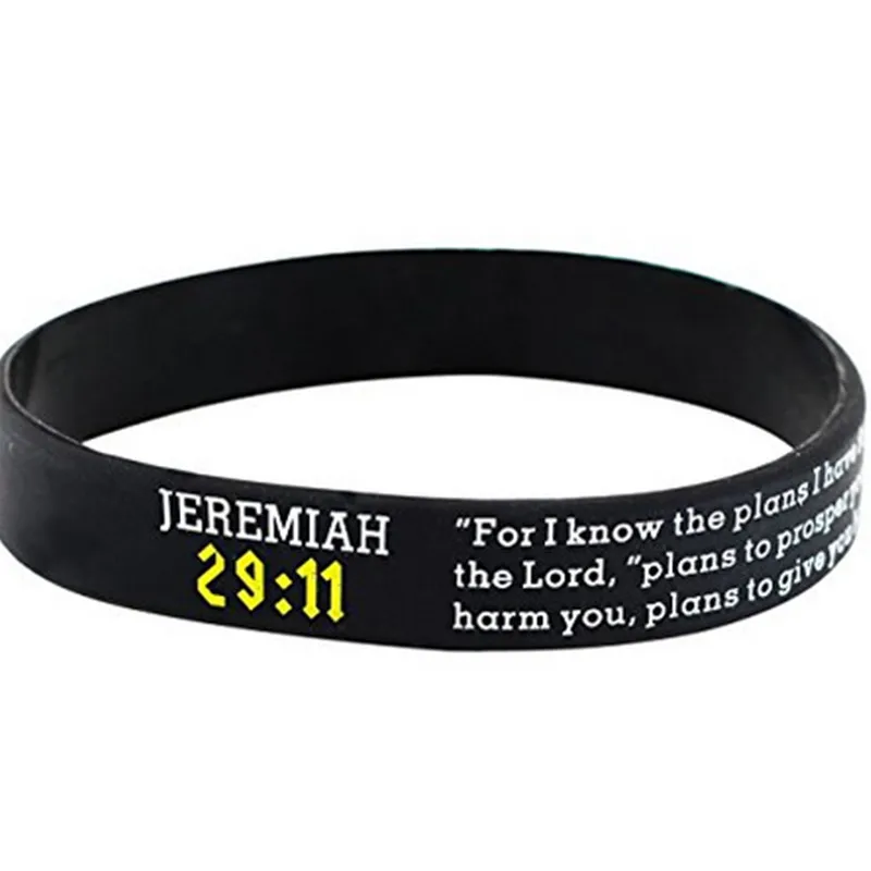 1PCS Faith Bible Verses Religious Christian JEREMIAH 2911 silicone