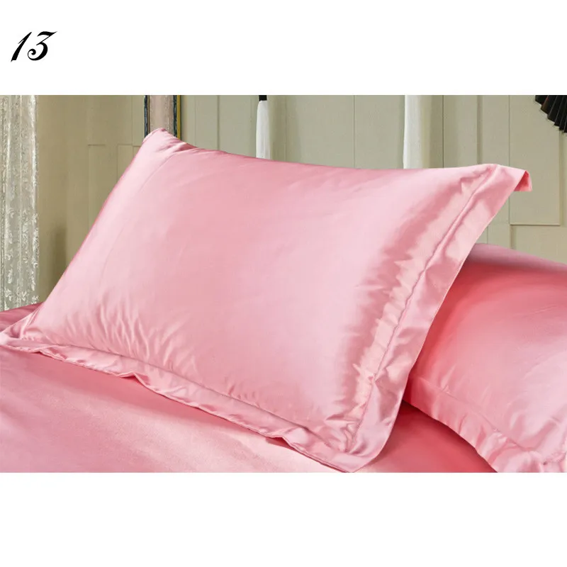 2 шт. чистый под шелк атлас наволочка одна подушка, разные цвета, Ретро стиль, 48*74 см