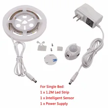 Sensor Led Light DC12V Motion Activated Soft Strip Set Waterproof Flexible Automatic Night Light for Bedroom Bed Light 1.2m New