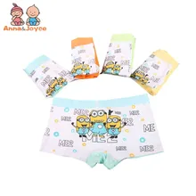 6 шт./лот для мальчиков с забавными персонажами из мультфильмов трусы-боксеры для детей, чистый хлопок Мягкий проветривать трусы-боксеры