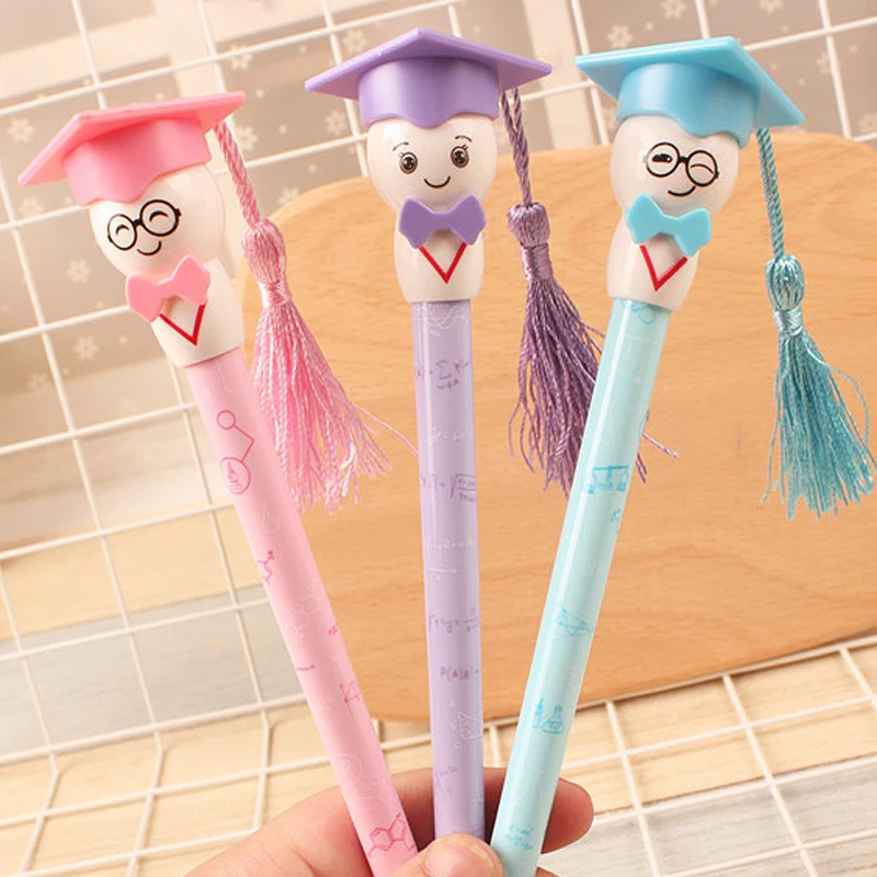 

10pcs/lot new arrival school student prize gel pen fresh 0.38 creative cartoon character pen black