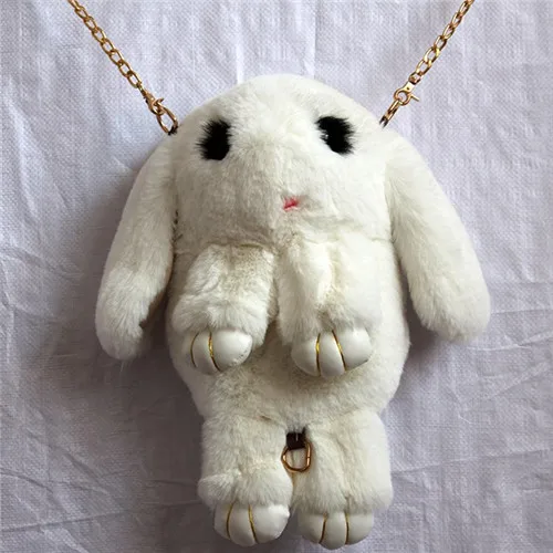 Ourciao Новинка в Корейском стиле; с милым кроликом; милая Наплечная Сумка с мультяшным ребенка показать MOE мертвый Кролик Шерсть сумки D301 - Цвет: white