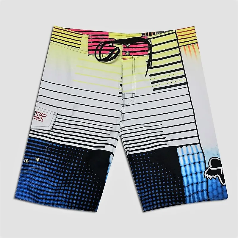 

Shoreline summer men surf surfing shorts sports beach white blue gradient stripe men leisure swimming shorts quick dry plus size