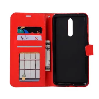 

50pcs/lot free shipping Soft TPU + PU Leather Crazy Horse Wallet Leather with Photo frame Case For Nokia 8 For Nokia 3.1plus