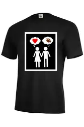 Забавная футболка S-5XL женщины думая любовь, мужчины думая футбол много цветов