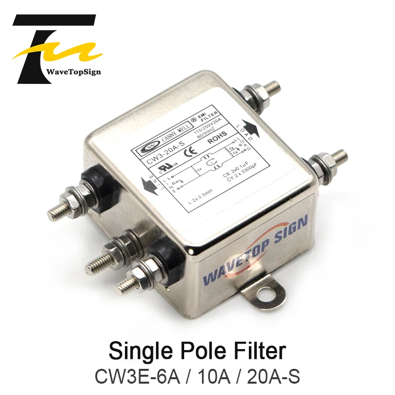 CANNY Power EMI Filter CW3-6A 10A 20A-S AC 220V Однофазное помехоподавление |