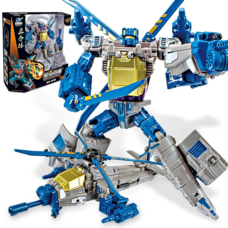 Большой робот трансформер Cool Jinbao игрушка Bruticus WB Warbotron натиск драка взрыв ВЫКЛ. 5 в 1