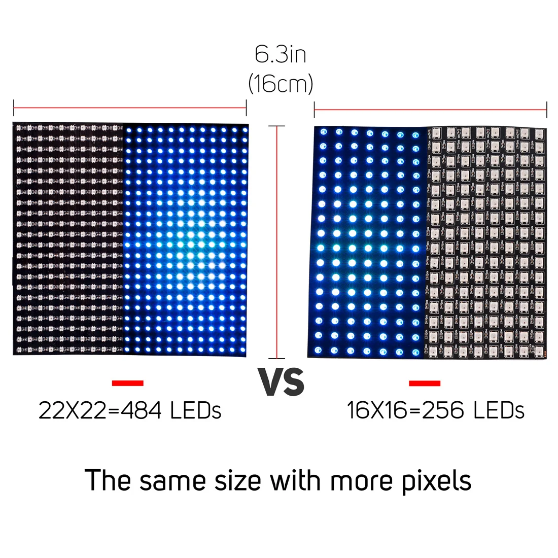 WS2812B SMD 2427 Мини светодиодный цифровой индивидуально адресуемый цифровой гибкий светодиодный панельный экран полный цвет мечты 11x44 22x22 DC5V