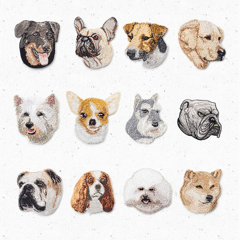 Cartoon Animal font b Pet b font Dog Iron on Patches for Clothes Accessories Embroidery Patch