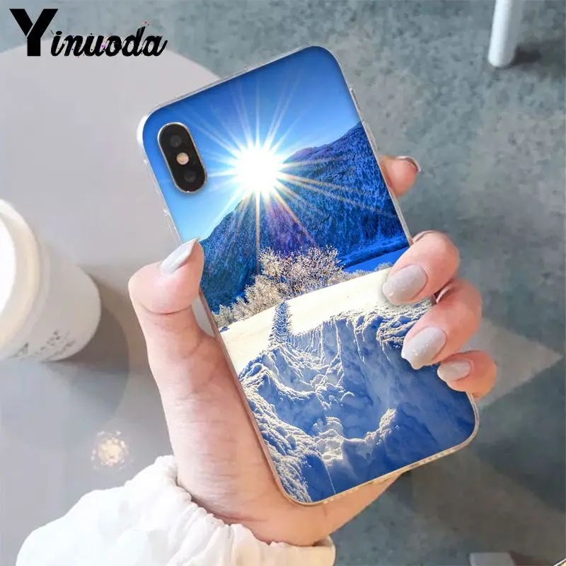 Yinuoda зимние снежные горы Sceneary Новинка чехол для телефона Fundas Крышка для iPhone 6S, 6 plus, 7, 7 plus, 8, 8 Plus, X Xs Макс 5 5S XR