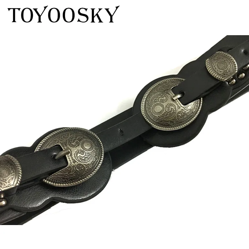 New Arrival Women wide belt Carved flower Double buckle belt adjust belt skinny belt for women girl Luxury Brand TOYOOSKY