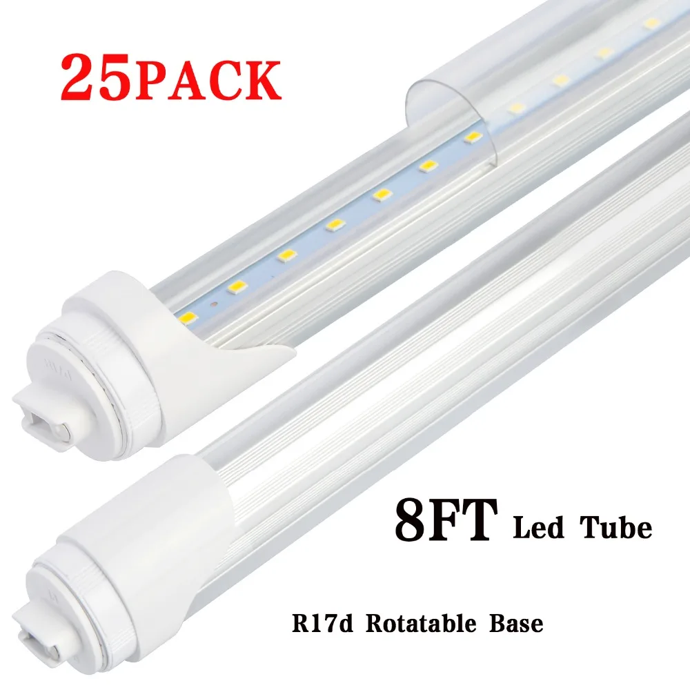 

25Pack-T8 T10 T12 LED Tube Light Bulbs,8 Foot,R17D HO Rotatable Base, 48w, 6000K Cool White, 96" F96t12 LED Replacement led tube