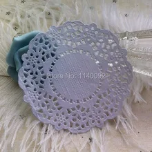 Цветные бумажные салфетки, 3.5 дюйма/8.8 см, белый круглый бумаги Кружева салфетки/столовых, свадебные украшения посуды