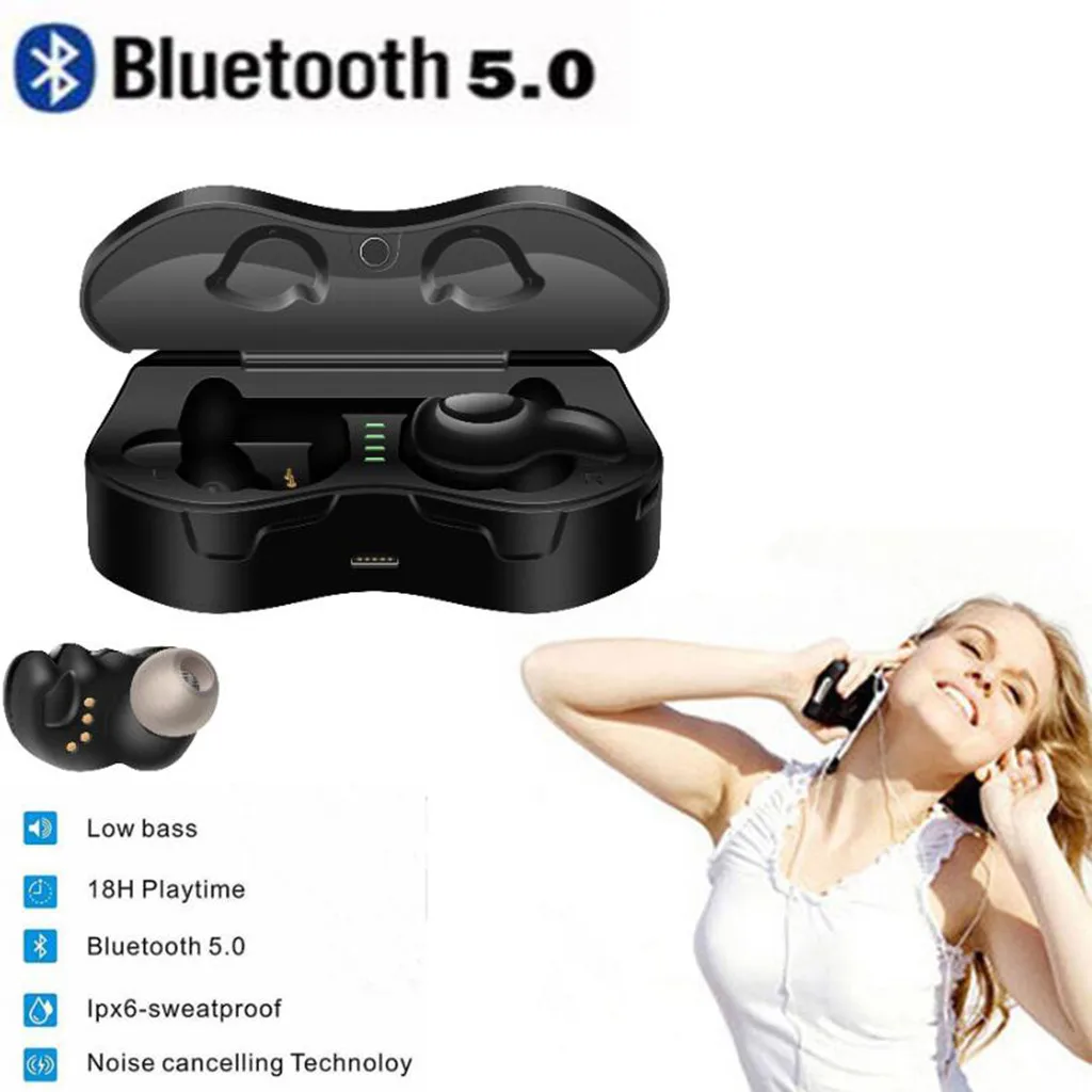 

True Wireless Earbuds Twins Bluetooth 5.0 Headset Headphone sterilization