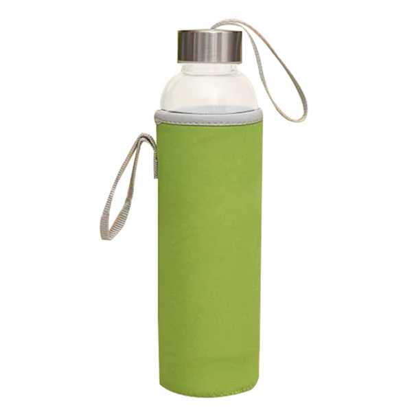 Шьет стеклянная Спортивная бутылка для воды с чайным фильтр-инфузор защитный мешок 550 мл зеленый